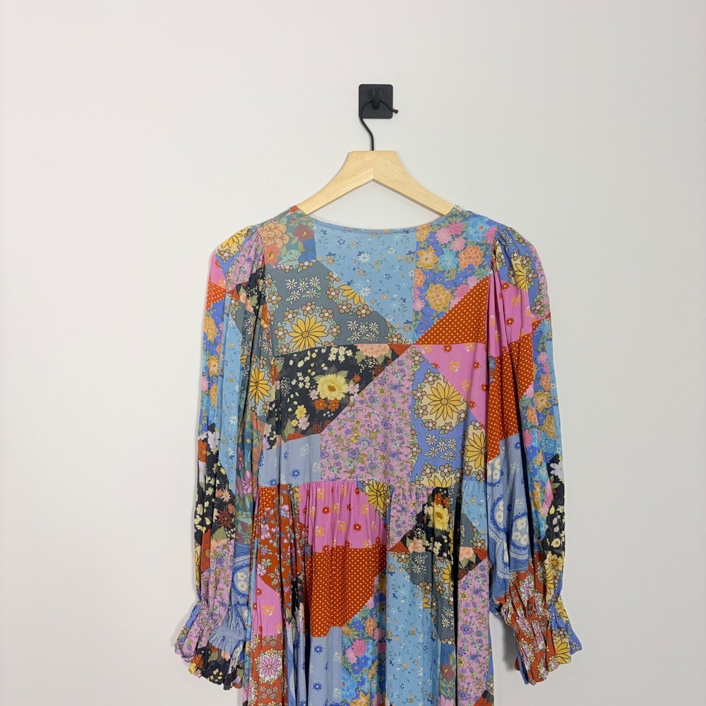 Spell & The Gypsy Collective Cha Cha Boho Midi Dress Patchwork Floral Small - Picture 9 of 10
